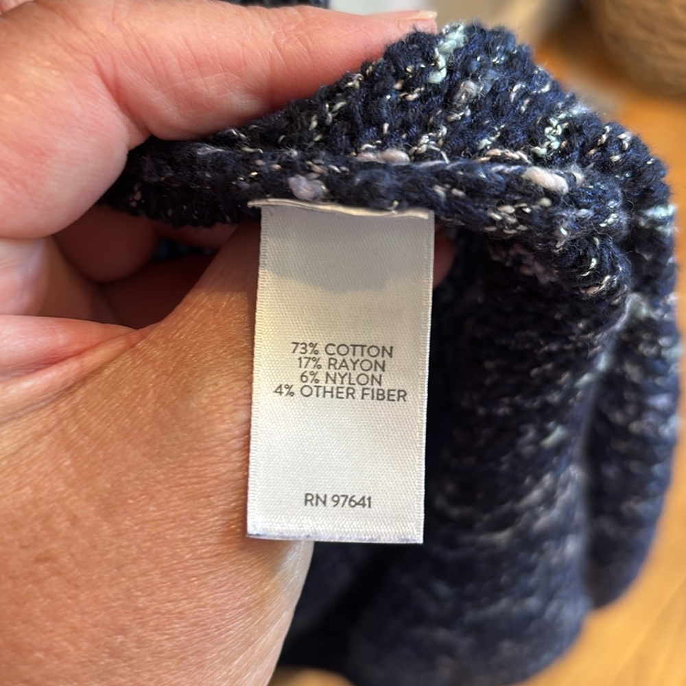 J. Jill Navy Textured Open-Front Sweater - Picture 6 of 7